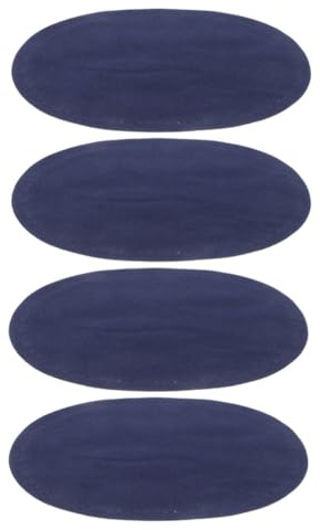 LOEFLIFA Elbow Patches for Men, Oval Jean Patches, Blue Fake Leather, 2 Pair, DIY Sewing Repair Patches for Sweaters and Jackets