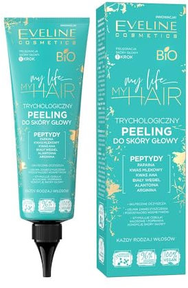 Eveline Cosmetics My Life My Hair Trichologisches Kopfhautpeeling mit AHA-Säuren & Enzymen - Stimulierende & Reinigende Formel für Haarwachstum | Vegan, Natürliche Inhaltsstoffe | 125 ML