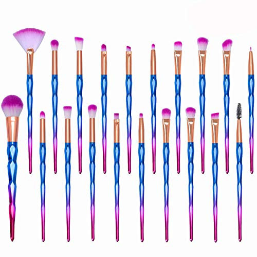 20 Stück Make Up Pinsel Set, Eyeliner Augenbraue Bürste Lidschatten Wimpernbürste Foundation Kosmetik Schminkpinsel