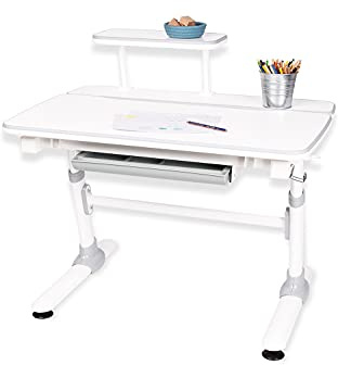 PINOLINO Kinderschreibtisch Liam, höhenverstellbar, neigbar, mit Schublade, weiß, empfohlen ab 4 Jahre