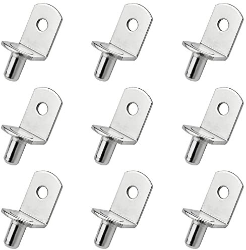 aupawdy 25 Stück Möbel verbindungsschrauben Regalbodenträger 5mm Schrankverbinder Möbelschrauben für Schrank Bücherregal Support mit Loch Silber