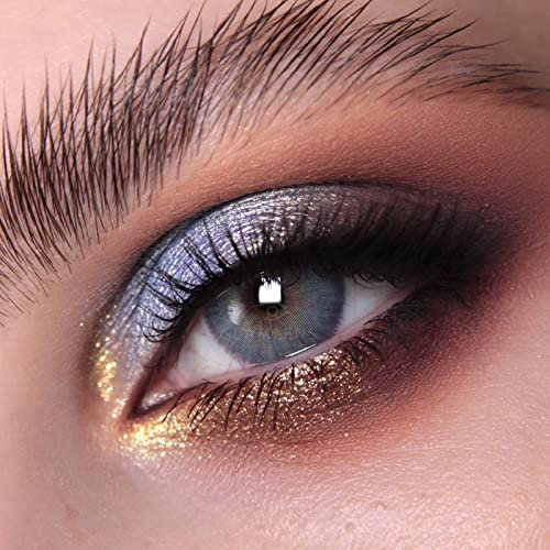 GLAMLENS Lenti a contatto colorate viola Limone Violet - mensili - con porta lenti a contatto - naturali in silicone idrogel - 2 pezzi - DIA 14.0 - senza correzione 0.00 diottrie lente a contatto