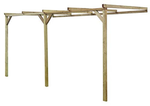 Mengtu Pergola pergola da giardino, pergola in legno, per piante rampicanti, per terrazze, giardino, 2 x 4 x 2,2 m, legno e mobili da giardino
