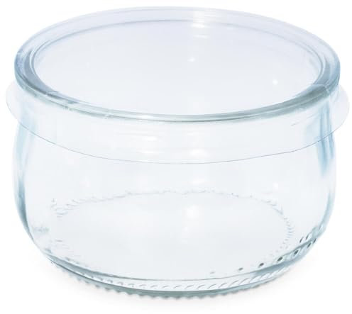 Vasos de Yogur de Cristal con Tapas Transparentes | Ideales para Velas Aromáticas, Centros Marineros y Más I 150 ml - Pack de 8