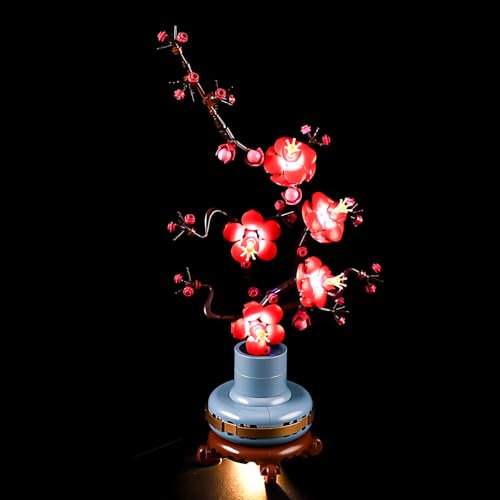 GEAMENT Jeu De Lumières Compatible avec Lego Les Fleurs de Prunier (Plum Blossom) Botanical Collection 10369 (Modèle de Bloc Non Inclus)