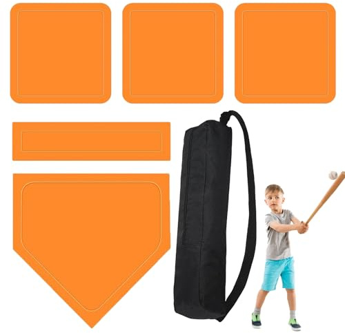 di softball | Set di 5 da baseball con marmo di lancio per allenamento | Attrezzature da allenamento in impermeabile con borsa portaoggetti sportivi per ragazzi e
