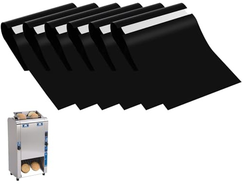 Cook's Aid 6 pcs - 27.5″x11″ Antunes VCTM-2/VCT-2 Toaster PTFE Release Sheets (Black/Silver)