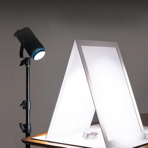 Aumotop Lätt Bärbar V-Flat Ljusreflektor, Hopfällbar Fotografireflektor för Kosmetikafotografering, Vit Färg