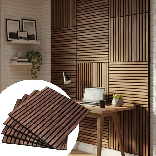 ECOACOUSTICS 4-Pack RT60X Pro Acoustic Wood Panels, 24x24 Inch | Noise Reduction & Sound Absorption Panels for Home Studio, Office, Gaming Room | Fire-Retardant, UV Coated