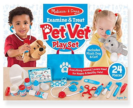 Melissa and Doug Tierarzt Spielzeug Kinder | Pet Doctor Tierarzt Spielset | Kuscheltier Zubehör | Rollenspiel Kinder Tierarzt Set | Mädchen Geschenke 7 Jahre & jünger | Mädchen Spielzeug ab 3 Jahre