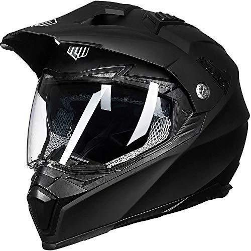 ILM Motorradhelm Herren Damen Motocross Helm Motorcycle Full Face Helmet ATV Dirt Bike ECE Modell-606V,Mattes Schwarz,M