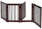 DREAMADE Laufstallgitter Welpenlaufstall Absperrgitter Holz, Treppengitter Türschutzgitter Faltbar, Schutzgitter Stabil, Kindergitter Hundeabsperrgitter, Braun (203x76x1.8cm)