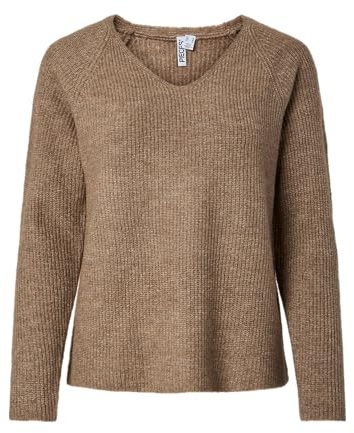 PIECES dam Pcellen Ls V-neck Knit Noos Bc Pullover-tröja