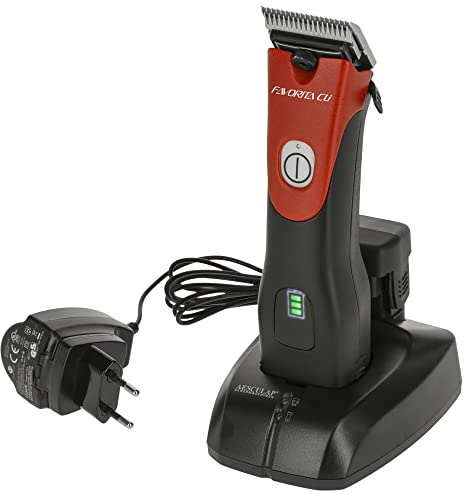 Kerbl Aesculap Favorita CLi, Schermaschine mit 2 Akkus, Signalrot, Modell 2022, GT236-SR