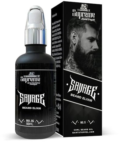 Bartöl Herren Savage Inspired After Shave Duft Supreme Bartstoppel® - für die tägliche Bartpflege - gegen Schuppen