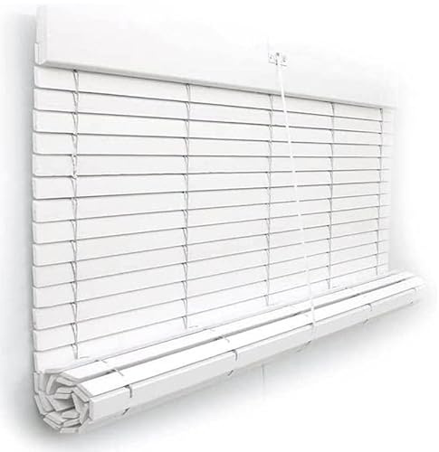 Persiana Alicantina Enrollable A Medida de Madera Color Blanco | Freno y Polea Metálicos | PERTONI TENDE (Ancho 80cm x 130cm Largo)