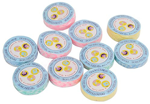 LANTRO JS 10 Stück tragbare Mini-Handtücher aus komprimierter Baumwolle – perfekt für Camping, Reisen, Zuhause und Outdoor-Partys – Einweg-und praktische Gesichts-Waschlappen