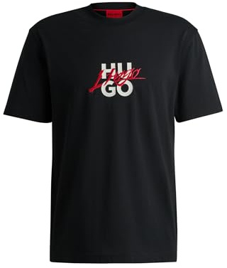 HUGO Laze T-Shirt, Ropa de Estar por casa_Camiseta Hombre, Black1,