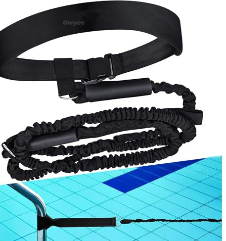 Schwimmgürtel für Pool 4M Einstellbare, PillyBalla Schwimmgurt für Kinder/Erwachsene, Schwimmwiderstand Gürtel Schwimmtrainer Gürtel Leine für Schwimmingpool