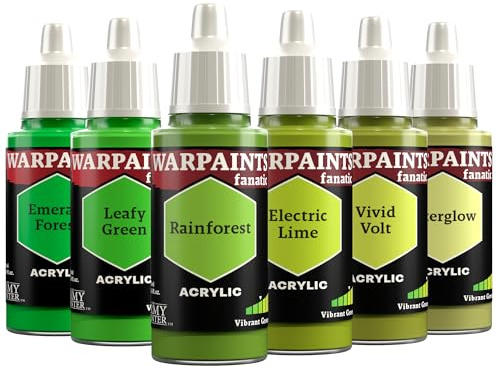 The Army Painter, Warpaints Fanatic Flexible Triad: Vibrant Greens, 6 x 18 ml Acrylfarbe, Miniatur-Hobbybemalung, Für Miniatur-Wargaming