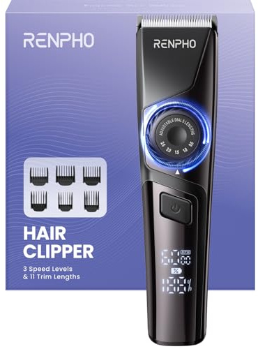 RENPHO Tagliacapelli Uomo Professionale Multifunzionale, Macchinetta per Capelli con Batteria da 180 Minuti, Taglia Capelli per Uomo con Lame Ultra Affilate per Famiglia, Barbieri, Regali