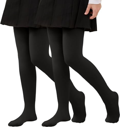 Joligiao Collants Thermiques Fille Collant Polaire Fille Enfants Collants Chauds Opaques d'Hiver Collant Épais Extensibles à Doux Double Doublure Taille Haute Leggings Pantalon de Danse Ballet