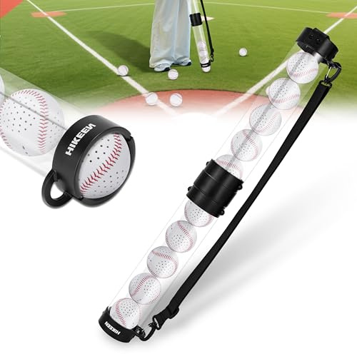 BOOSTEADY Tube de Ramasse de Baseball Durable - Rangement pour 10 Balles de Baseball avec Bandoulière - Ramassage & Nettoyage Rapides - Accessoire de Baseball (Balles Non Incluses)