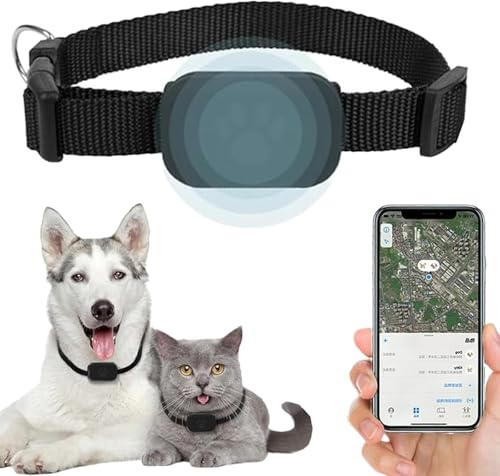 Générique Collare GPS Chat Tracker – Tracker GPS Localizza facilmente il tuo gatto o cane con Bluetooth | senza abbonamento mensile | Compatibile con iOS e Android (nero)