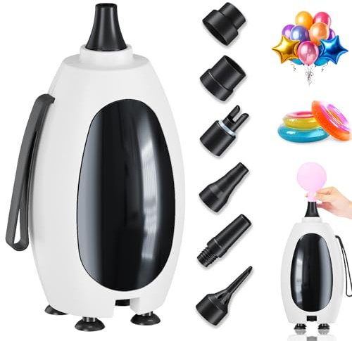 Froova Bomba de globos eléctrica, portátil, inflador de globos, máquina sopladora de globos para todos los globos, inflador, desinflador para inflables, flotadores de piscina, camas de aire