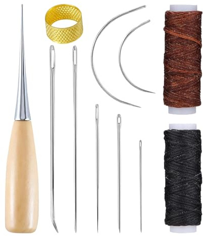 11 PCS Leather Sewing Kit, Leather Needles Hand Sewing, for Sofas Carpet Furs Sewing DIY Crafts