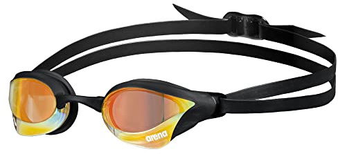 arena Cobra Core Swipe Mirror Unisex-Wettkampfbrille für Erwachsene, Schwimmbrille mit Gebogenen Spiegelgläsern, Anti-Beschlag, UV-Schutz, 5 Austauschbare Nasenstege