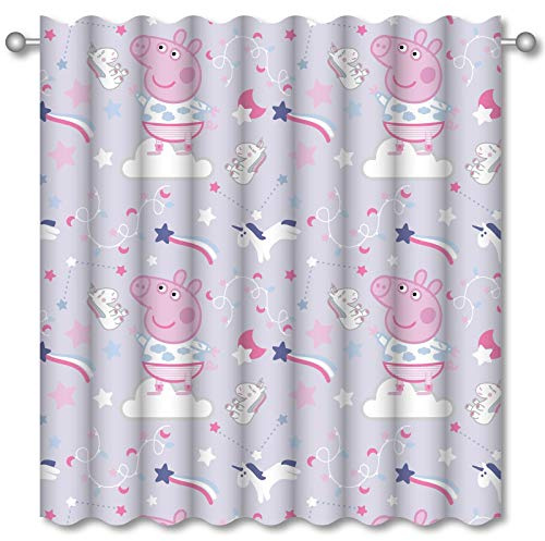 Character World Official Peppa Pig Sleepy Curtains | Purple & Pink Children’s Bedroom Curtains | Perfect For Any Children’s Bedroom (54 Inch)