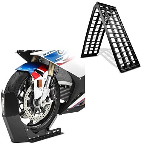 Motorrad Auffahrrampe Alu BF5 + Motorradwippe Easy Fix klappbar max. 680kg
