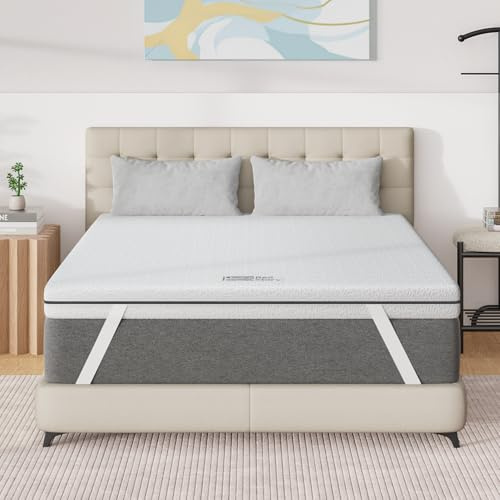 BedStory Topper Viscoelastico Carbón de Bambú Topper Colchón 160x190x6cm