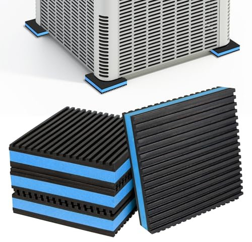 Mxclimate Anti-Vibrationspads, Gummi-EVA-Vibrationsdämpfer, 10,2 x 10,2 x 2,2 cm, Isolationspad für Luftkompressor, Waschmaschine, AC-Einheiten, Laufband, 4 Stück