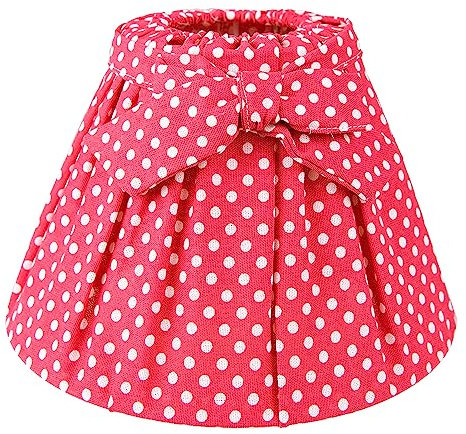 Clayre & Eef Lampenschirm Ø 22x14 cm Rot Weiß Baumwolle Synthetisch Punkte Stofflampenschirm