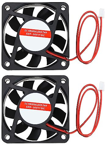 Be In Your Mind 2pcs 24V 6015 Ventilateur sans Brosse 6015 24V DC Ventilateur de Refroidissement sans Brosse Accessoires pour Caméra Onduleur Armoire Réfrigérateur DVR TV Box Projecteur