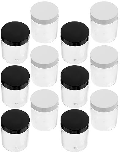 BESTonZON 12pièces Lot De Bocaux Plastique Avec Couvercle Hermétique Pour Stockage De Thé Et Céréales Transparents Et Visibles