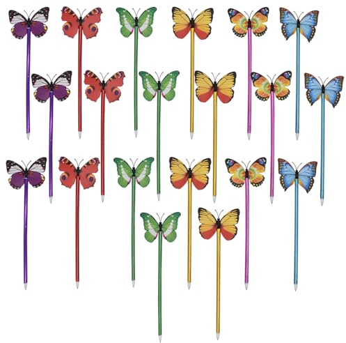 SIPLIV 20 bolígrafos de mariposa novedosos bolígrafos de mariposa a granel bolígrafos de escritura para la escuela, suministros de oficina, decoración del hogar, regalo de fiesta, estilo B