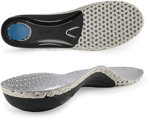 riemot Semelle Orthopédique pour Femme et Homme – Semelles Plantaires avec Soutien de Voûte et Confort pour Pieds, Soulagement de la Douleur, Épine Calcanéenne, Fasciite et Pied Plat,Gris,44 EU