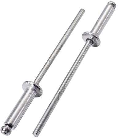 SKIR'CO 500 rivetti ciechi in alluminio 3,0 x 12 mm, mandrino in acciaio, rivetti a testa bombata, DIN 7337