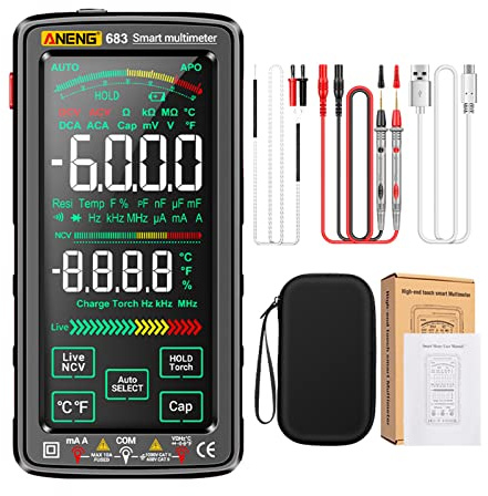 Multifunctional Tester Screen Digital Multimeter NCV Tester Ammeter ANENG 683 6000 Counts Large Screen Digital Multimeter Smart -Burn Rechargeable Universal Meter VA Reverse Display NCV