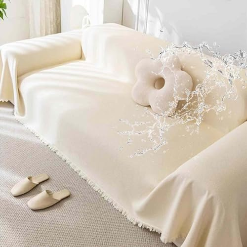 YSZBD Soffskydd 3/4/2/1-sits vattentätt för hundar skydd för soffa säng soffa överdrag L/u-format sofföverdrag, universell enkel soffkudde för alla årstider (#26, 180 x 300 cm)