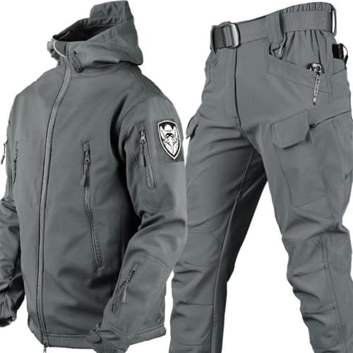 BESTXH 02,XL, Uniformes TáCticos para Hombres, Conjuntos De Trajes De Combate Militares Impermeables del EjéRcito, Camuflaje Softshell Chaqueta Pantalones Ropa De Caza