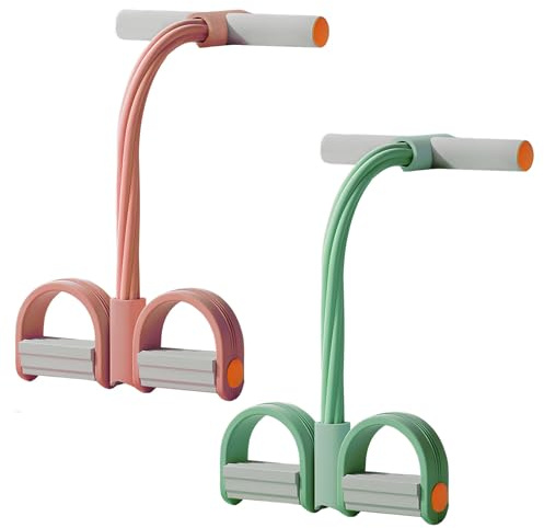 Bande de Résistance Pédale,Guador 2 Pièces 6 Tubes Élastique Fitness Pédales Poignées Cordes à Étirer Traction élastique pour Pédale Jambes étirement Formation Minceur Multifonction Corde