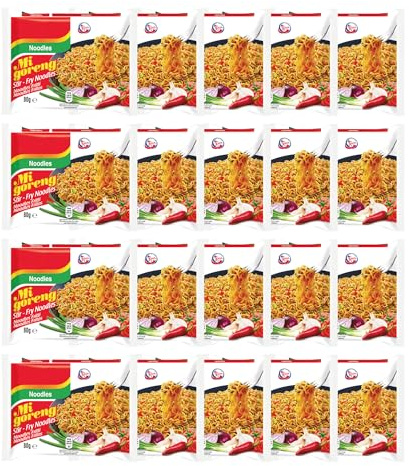 Mi Goreng Fried Noodles 80g (Pack of 20) | Authentic Indonesian Instant Noodles | Versatile Meal Option | Ready in 3 Minutes