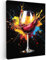 MuchoWow© Impression sur Toile Decoration Murale Peinture 50x70 cm Tableaux Decoratifs Muraux Déco Chambre Tableau Salon Vin - Verre - Graffiti - Apéritif - Rouge - Peinture