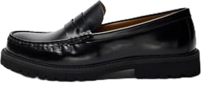 SELECTED MEN Loafer, Slhhugo Leather Plain Penny Mocassini Uomo, Nero, 43 EU