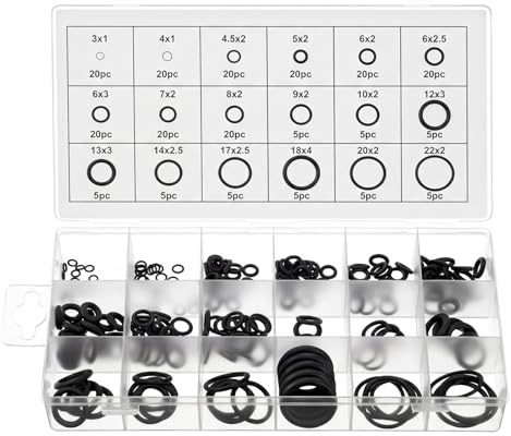 225 Stück O Ring Dichtungsringe Set, 18 Größen Dichtungsring, O-Ring Sortiment for Elektrische Dichtungssatz, Isolierende Rohrleitungen Klempner Unterlegscheiben Sortiment Set, Ø 3-22 m