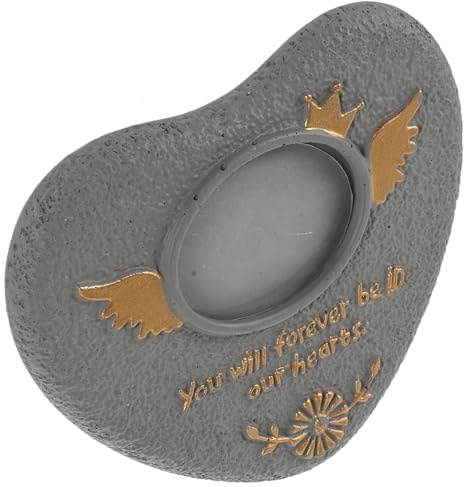 DIKACA Pierre Tombale Commémorative pour Chien Extérieur en Pierre Grise, Stèle Funéraire Petite Taille Résistante aux Intempéries pour Jardin, Plaque Funéraire Personnalisable